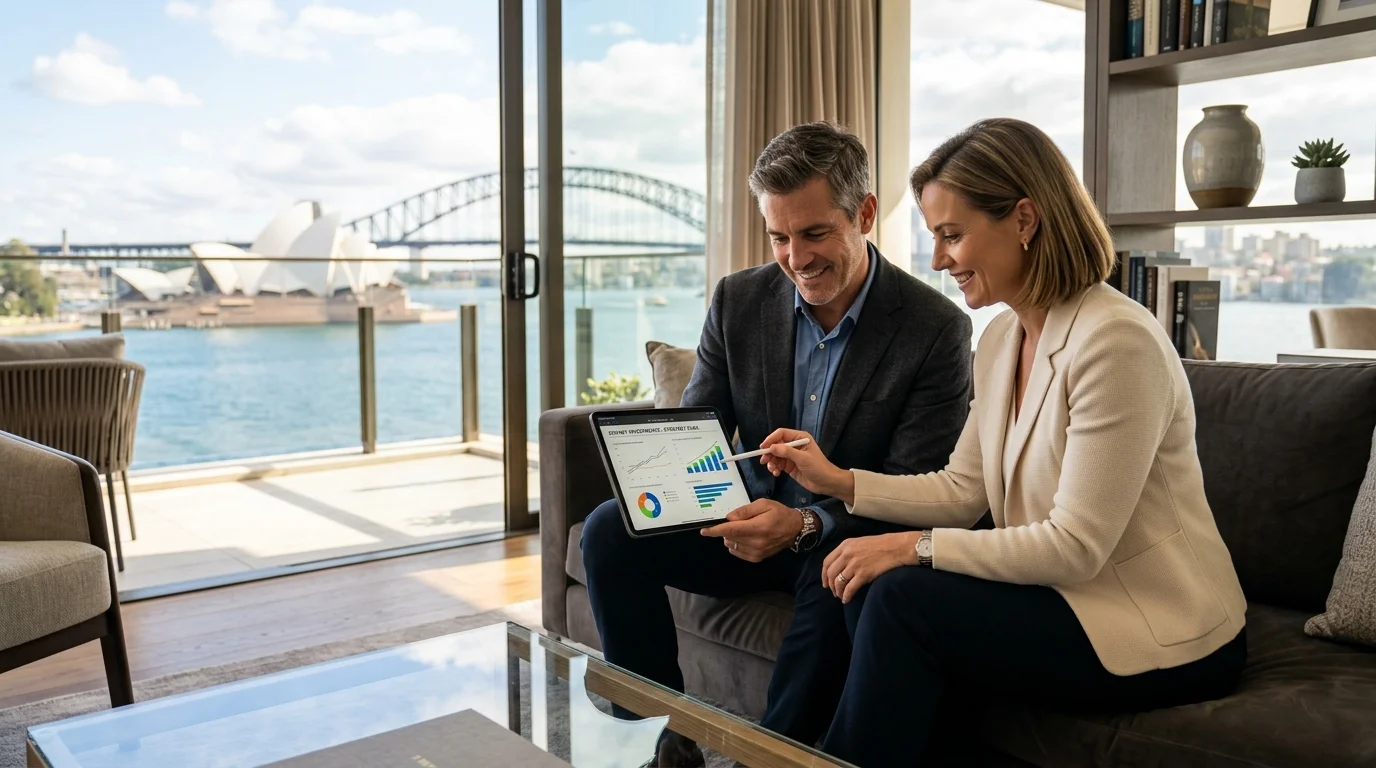 A couple reviewing an investment plan together
